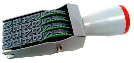 Nishiyuenyi Nummernstempel Aus Gummi, Datumsstempel, 4 Ziffern, Personalisierte Geschäftsstempelaufsätze, Nummerierungsstempelräder, Rollend für Dokumente