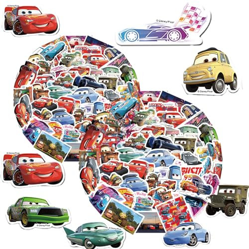 PYTRARTY Cars Sticker,100 Stück Cars Aufkleber Set,Cute Sticker Jungen und mädchen, Kawaii Anime Aufkleber Kinder., Bottle, Tablets,Schultaschen