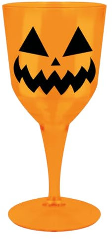 Horror-Shop Halloween Kürbis Weinglas als Tischdeko 19cm