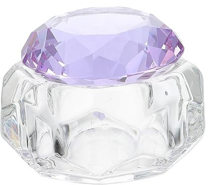 FRCOLOR Elegant Crystal Nail Art Cup K5 Purple High Transparency Nail Salon Tool Cup