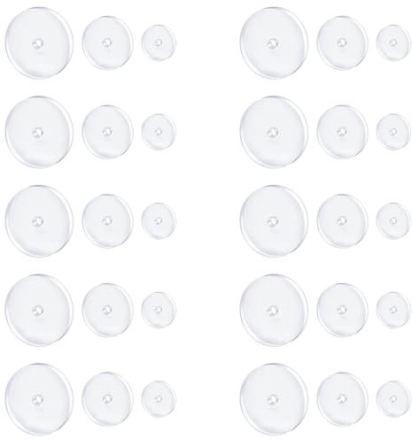 QZKJQDD 30 Stück Anti Wildfleisch Piercing Disc 5/7/9mm Silikon Ohrring, Keloid Disc Transparente Scheibe Piercing Anti Discs, Für Ohrring Rücken Transparente Silikonscheiben Scheibe 3 Größen