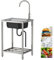 XRB2050 Bad Waschtisch, 50x40x82cm / 20x16x32 Zoll Edelstahl Waschbecken, Edelstahlspüle für Badezimmer Waschküche Hinterhof Garage Garten Camping WeiB