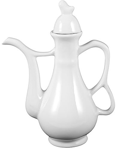 TOPPERFUN Ceramic Huadiao Wine Pot Wine Kettle for Restaurant Portable Drinking Jug Handle Serving Container for Home Use