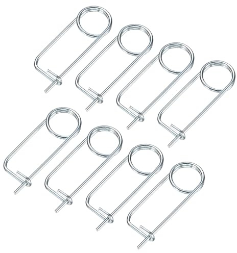M METERXITY 8-Pack Brooch Shape Cotter Safety Pin, 2x29mm Spring Steel Pins Quick Lock Brooch Fastener for Garden/Lawn/Farm Hook, Heavy Retainer Clips