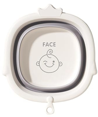 Maxtonser Faltbares Baby-Waschbecken, kleine Badewanne für Neugeborene, Kleinkinder, tragbar, leicht, Reisen, Zuhause, Cartoon-Design