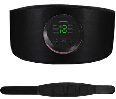 Abdominal Muscle Belt - Stimulator Trainer for Slimming | Rechargeable with 6 Massage Modes, Smart Fitness Device, Adjustable Intensity Settings for Strengthening Cellulite Reduction