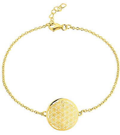 JO WISDOM bracelet fleur de vie argent 925 femme (couleur or jaune)