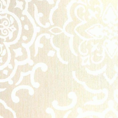 FD25030 - Tempus Damask Floral Motif White Gold Fine Decor Wallpaper
