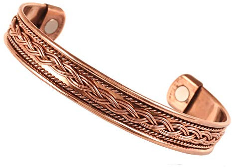 Touchstone Budha schön verdreht Draht gehämmert Geflecht magnetische Heilung Kupfer Frieden Chakra Yoga Meditation Mantra Schmuck Armband für Damen Copper 4