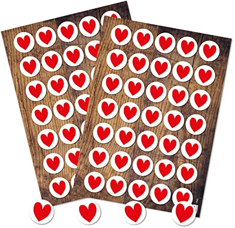 Logbuch-Verlag 70 Geschenketiketten Herz rot 3,2 cm Aufkleber Geschenke Hochzeit Muttertag Valentinstag