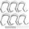com-four® 6X Gerätehalter aus Stahlblech, Wandhalterung für Gartengeräte und Werkzeuge, universeller Doppelhaken-Wandhalter mit Befestigungsmaterial (Halterung - 06 Stück)