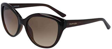 Calvin Klein Ck19536s Sonnenbrille für Damen, Kristallbraun/Braun, 55 mm, Kristallbraun/Braun, 55 mm
