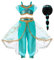 Hamanasu Prinzessin Jasmin Kostüm für Mädchen, Prinzessinnenverkleidung, ausgefallene Geburtstagsparty, Rollenspiel-Outfits (Haarperücke, 5–6 Jahre/130)