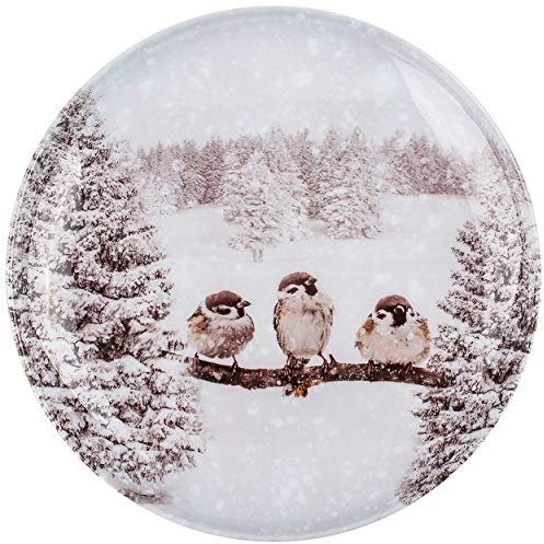 Geschirr Motivwahl & Artikelwahl__ Teller/Speiseteller - Vögel im Schnee - Weihnachtsmotiv - Weihnachten - Ø 20 cm - Weihnachtsteller - Abendbrotteller -..