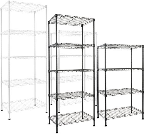 Floordirekt Gitterregal Rocky | Metallregal | Tragkraft ca. 50 kg je Boden | Multifunktionales Ablagesystem | In Zwei Farben und verschiedenen Größen erhaltlich (55 x 35 x 110 cm, Schwarz)