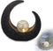 Solarleuchte Lampada da giardino per esterni – Decorazione da giardino a forma di luna con lampada solare – LED a mezzaluna – altezza 30 cm color bronzo
