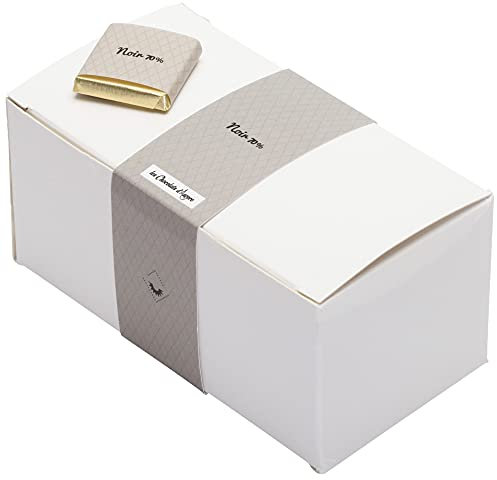 Coffret de Chocolats - Boîte de 70 Carrés de Chocolat Noir 70% à Déguster ou Offrir - 100% Pur Beurre de Cacao - Fabriqué en France - 350 Gr