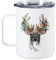 GRAZDesign Thermobecher mit Deckel, mit Henkel, Thermotasse Kaffee To Go, Hirsch, Becher für Camper, Wanderbecher, Metallbecher BPA Frei, Edelstahl 350ml