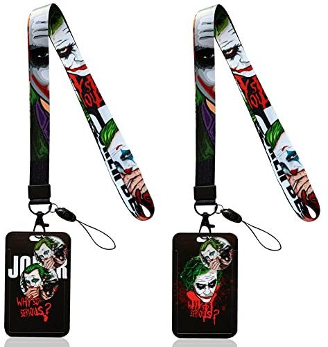 The Joker Lanyard ID Badge Holder, Anime Lanyard ID Badge Holder, Lanyard with Acrylic Keychains ID Badge Holder, for Keys String Wallet Women Men Teens Gifts