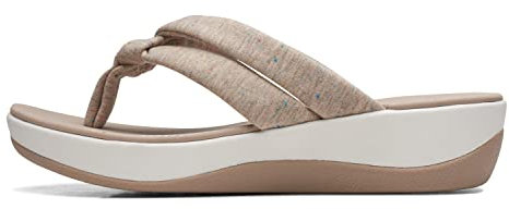 Clarks Femme Arla Kaylie Sandale Plate, Textile Sable, 42 EU