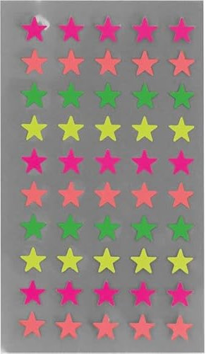 NEU Office Sticker Sterne, neon, Größe S, 4 Blatt