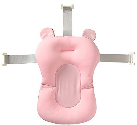 FOUTP Plegable Baño Bañera Alfombrilla Bebé Seguridad Ducha Antideslizantes Cojín bañera bebe Plástico Red Tapete Alfombrilla de baño para bebé recién nacido de bañera (Rosa)