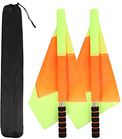 Corner FlagsLot de 2 Drapeaux d'arbitre de Sport avec Sac de Rangement,étanches,Drapeaux d'arbitre de Football,Accessoires de Sport Pratiques,pour entraînement de Football,Football,Hockey