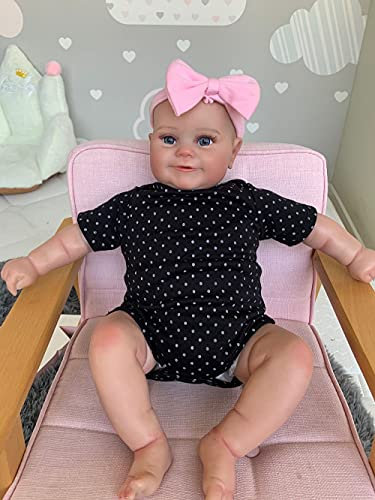 iCradle Reborn Baby Dolls 20 Zoll Zwillinge Babys Lächeln realistische wiedergeborene Babypuppen Weiches Silikon Vinyl Kleinkind Magnetischer Mund Mund öffnen (Girl)