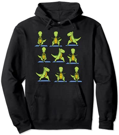 T-Rex Yoga Funny T-Rex In Yoga Posen Meditation Pullover Hoodie