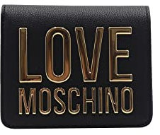 Love Moschino Kleine Geldbörse mit schwarzer Aufschrift, Schwarz , Minimalistisch