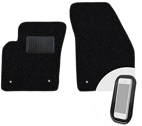 moto-MOLTICO Vorne Fußmatten Auto Velours Autoteppiche Schwarz Automatten Set 2-teilig passend für Volvo V40 II 2012-2019
