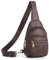 CLUCI Brusttasche Damen Sling Bag, Crossbody Bag damen Klein Umhängetasche diebstahlsicher, Gürteltasche PU Leder, Schultertasche Breiter Gurt für Outdoorsport Reisen Kaffee