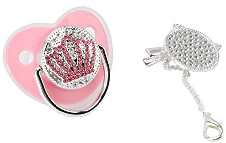 Baby-Schnuller, Kronen-Silikon-Schnuller für 6–18 Monate Alte Babys (Rosa)