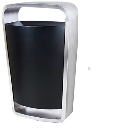 Cubo de Basura Exterior Papelera de acero inoxidable al aire libre puede moderno minimalista al aire libre basura de basura de metal con cubierta superior espesada en el contenedor de residuos de la c