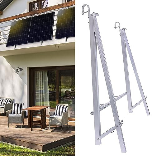 Halterung Balkonkraftwerk | inkl. Haken für Balkongeländer | stabiles Montageset aus Aluminium | Solarmodul Universalhalterung