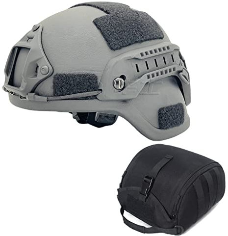 Mich2000 Aramid GA NIJ IIIA Outdoor Schutzhelm Kevlars Schneller Militärischer Ballistischer Taktischer Helm 10mm Dick, Gewicht 1.5KG, Mit Helmtragetasche (Color : BK)