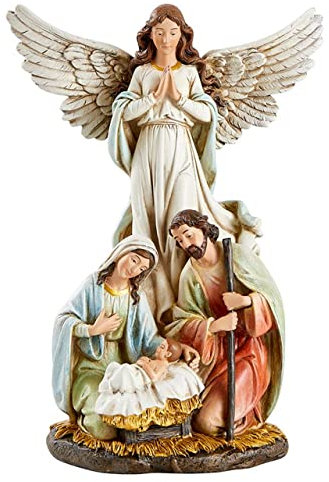 Christian Brands Krippenfiguren-Set – Weihnachtswunderszene, Engel und Heilige Familie, 30,5 cm hoch