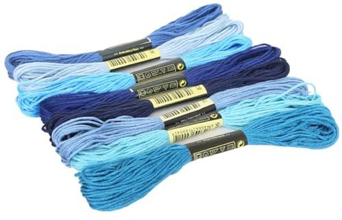 ulafbwur Stickgarn, Kreuzstich, Stickgarn, helle Farbe, Blau