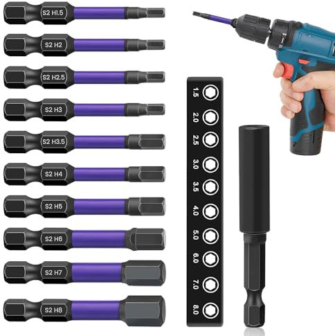 10 Pièces Embout Visseuse a Choc Embout Torx Embout Visseuse Aimanté Coffret Embout Visseuse Agnétiques Antidérapants mit 1 Porte-Embouts Magnétiques pour les Réparations Industrielles Domestiques