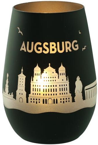 Goodtimes Windlicht Augsburg Skyline (Schwarz & Silber)
