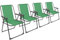 Harbour Housewares Folding Beach Chairs - Green - Pack of 4 - Metal Outdoor Patio Seat Lightweight Portable Deck Chair for Picnic, Garden, Camping, Fishing