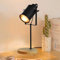 Dorlink Lampe de Table E27 Industrielle, Lampe de Chevet Métal Noir, Veilleuse de Bureau Bois Vintage avec Interrupteur 1.2M, Base de Veilleuse pour Chambre, Salon, Bureau, Bar(Sans Ampoule)