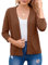 TASAMO Women's Open Front Short Shrugs for Dresses Chic and Comfortable Cropped Sweater（Medium,Caramel）