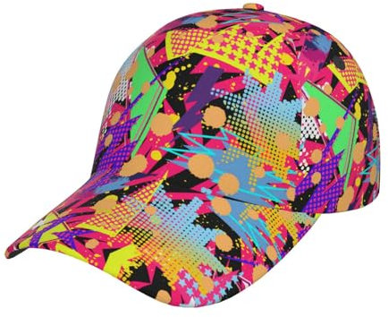 shgwehh 80er 90er Jahre Retro Party Design Hüte Herren Damen Baseball Cap Hut Verstellbare Hüte Erwachsene, 80er 90er _D99857, One size