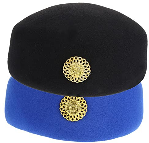 LIFKOME 2stücke Stewardess Hut Für Damen Für Cosplay Halloween Und Und Eine Passend Für Schwarz Und Blau