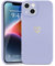 Wirvyuer for iPhone 14 Plus Case with Cute Heart Pattern Soft Shockproof Protective Silicone Phone Case for Women Girls,Lilac Purple
