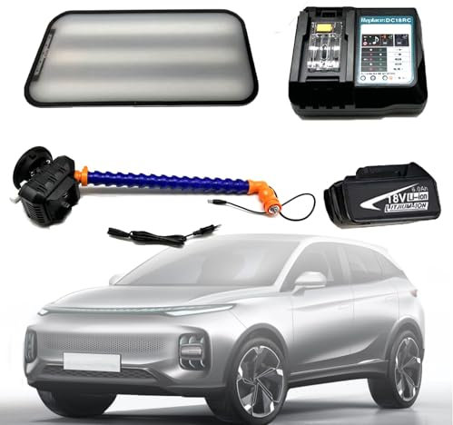 Heumbio Auto-Dellenreflektor, Led-Streifenlinientafel Mit StäNder, 6000-Mah-Akku Und Schnellladestation, Zum Auffinden Von Dellen In Der Karosserie