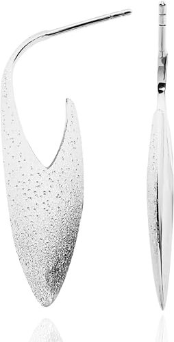 Sternvoll® Designer Ohrringe aus 925 Sterling Silber und Vergoldet | Moderne Ohrhänger für Damen/Mädchen (Silber)