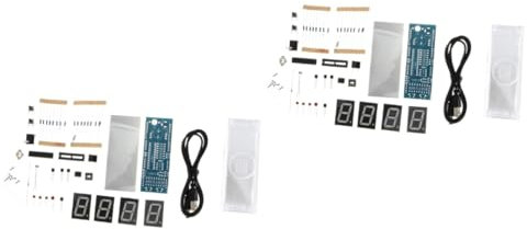 Alipis 2 Sätze Scm DIY Uhr Led-uhrenset Digitaluhren DIY-Uhren-Kits Übungsboard Zum Löten Von Leiterplatten Scm Führte Digitaluhrteile Elektronische Uhr Bausatz Einzelchip Digitaluhr-kit