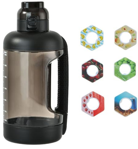 Luft Wasserflasche 2000ml Sport Air Wasserflasche mit 6 Geschmack BPA Frei 0 Zucker Trinkflasche 0 Kalorien zum Fitness im Freien (A)